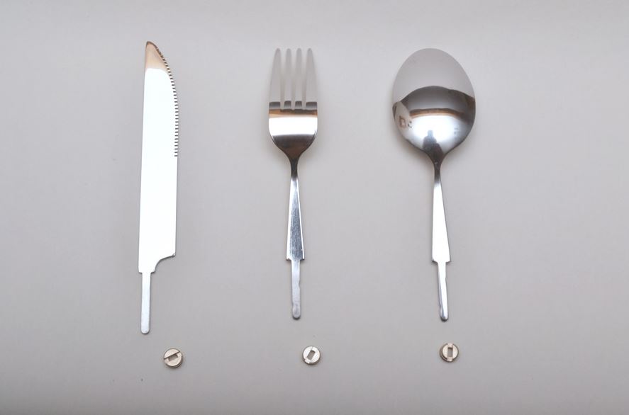 set di 3 pezzi Set posate coltello-forchetta e cucchiaio 
