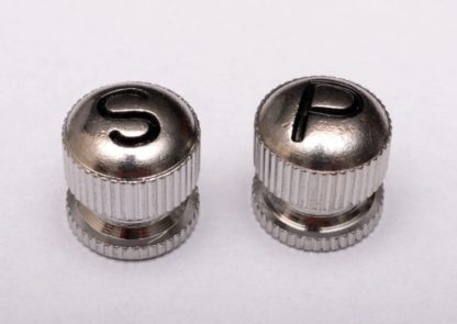 Etched salt and pepper buttons