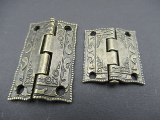 Antik prydnadsformade gångjärn - Antik brons (2-pack)